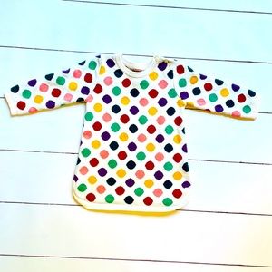 Rainbow polka dot sweater dress